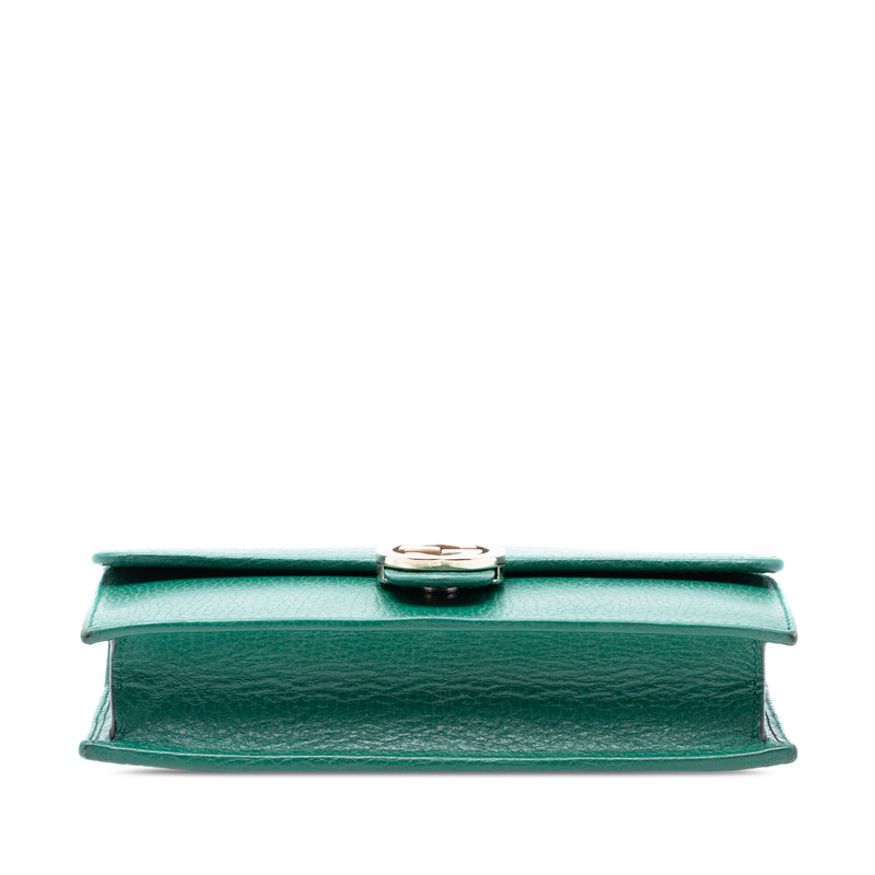 Dollar Calfskin Interlocking G Wallet on Chain - Image 3