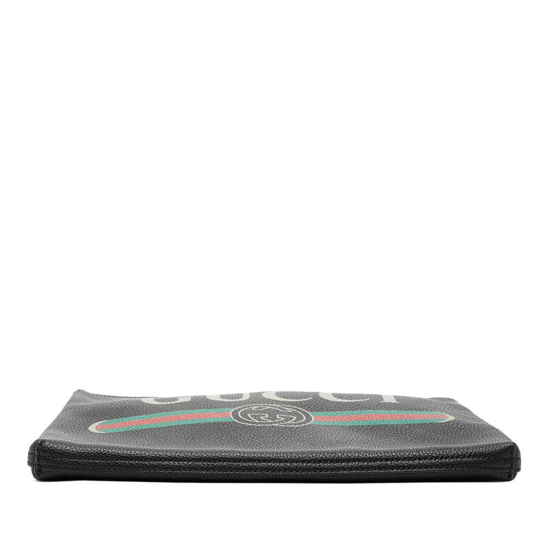 Medium Calfskin Logo Portfolio Clutch - Image 3