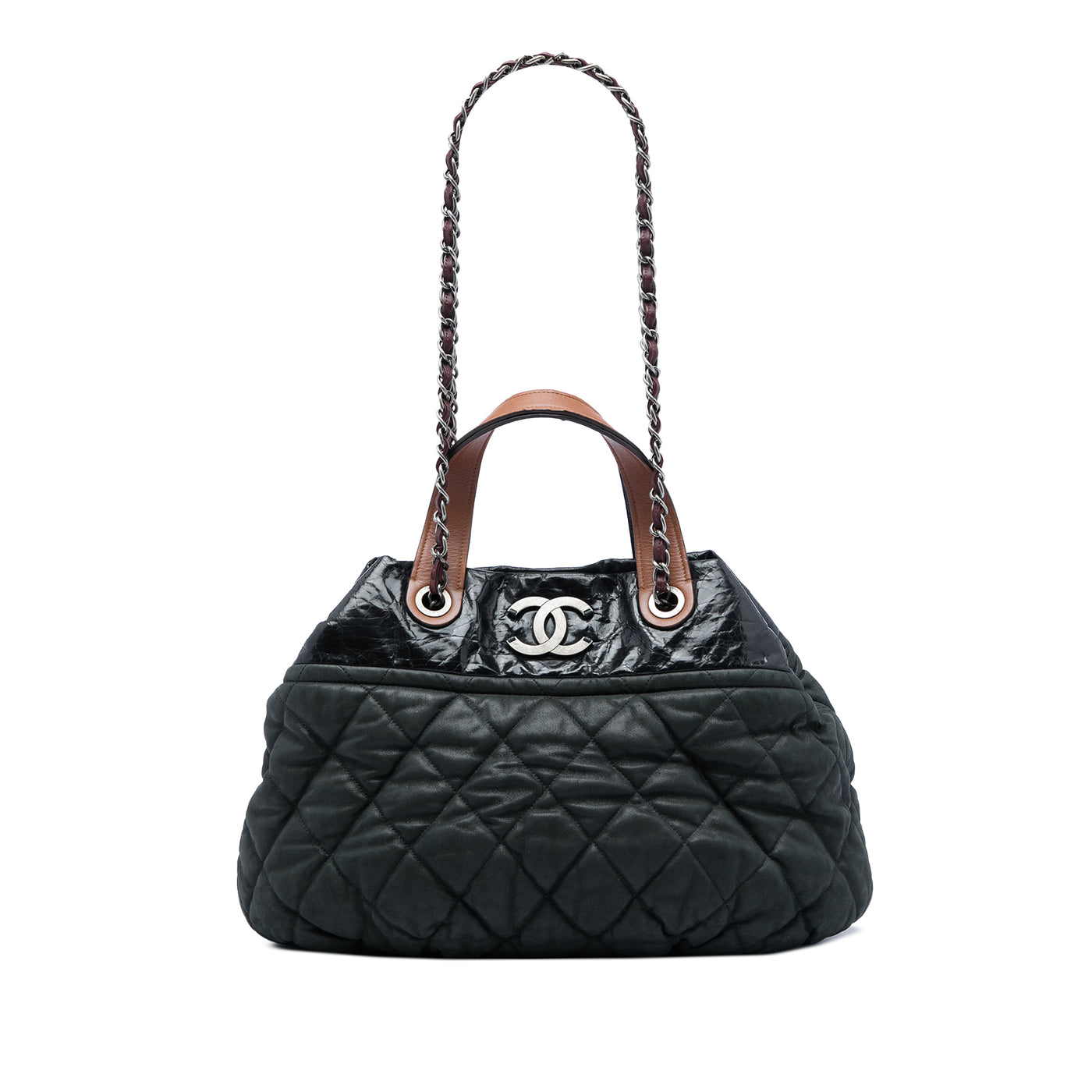 Large Quilted Iridescent Calfskin In The Mix Satchel - Image 1