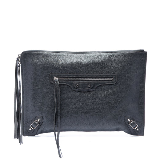 Lambskin Motocross Classic Zip Around Flat Clutch - Image 1