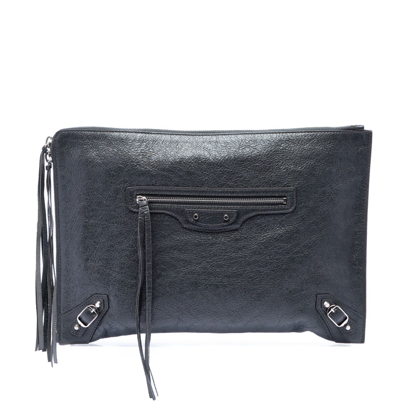 Lambskin Motocross Classic Zip Around Flat Clutch - Image 1