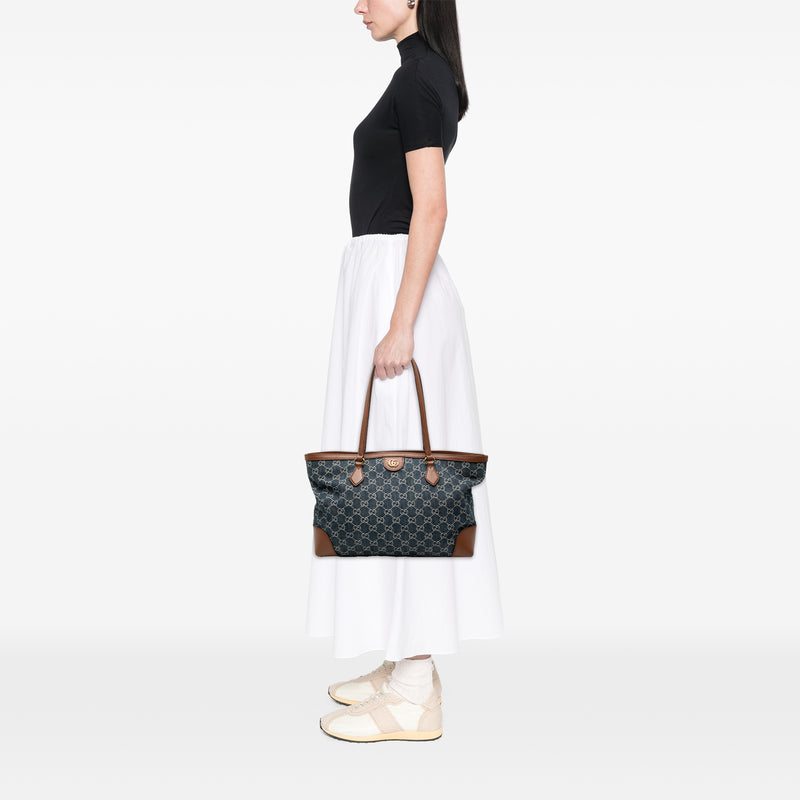 Medium GG Denim Ophidia Tote - Image 7