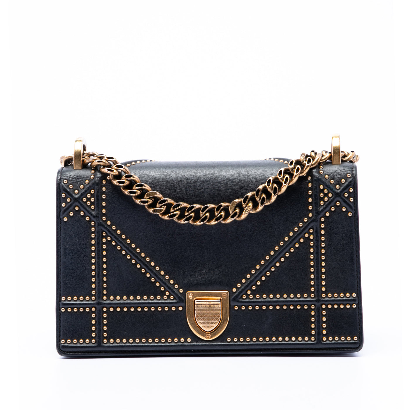 Medium Studded Lambskin Diorama Flap - Image 1