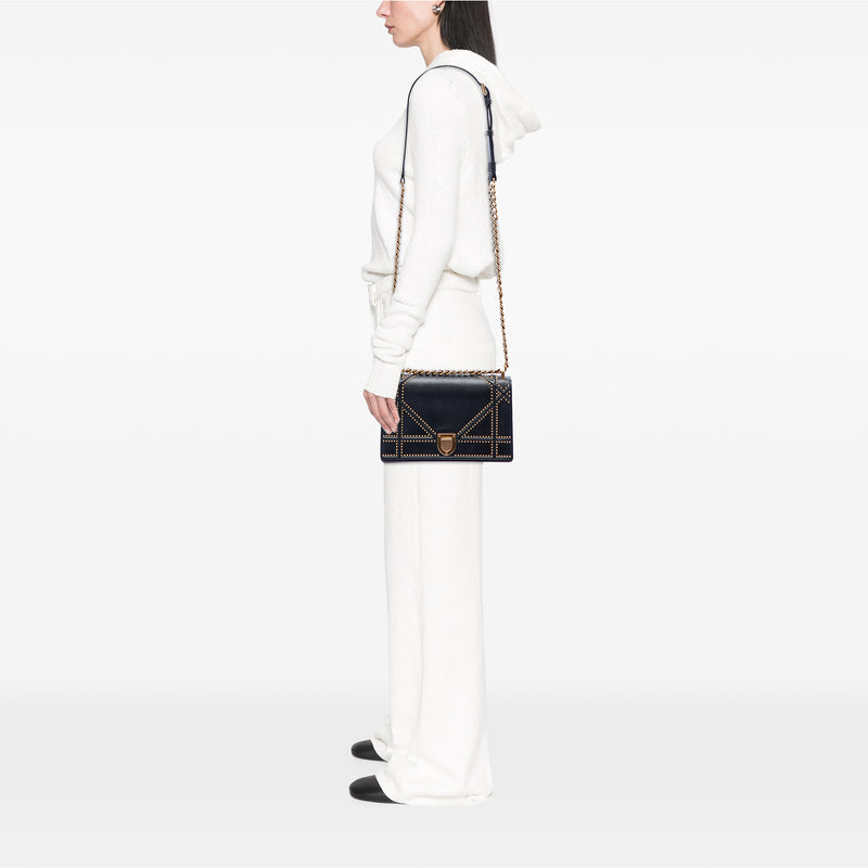 Medium Studded Lambskin Diorama Flap - Image 6