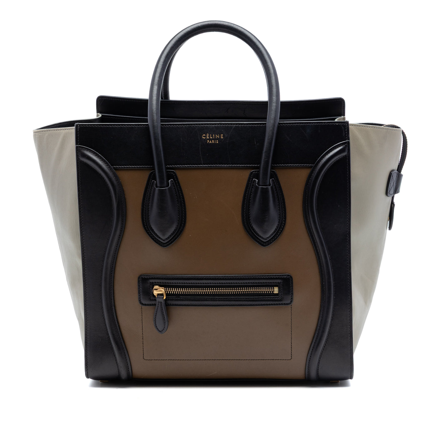 Mini Tricolor Calfskin Luggage Tote - Image 1