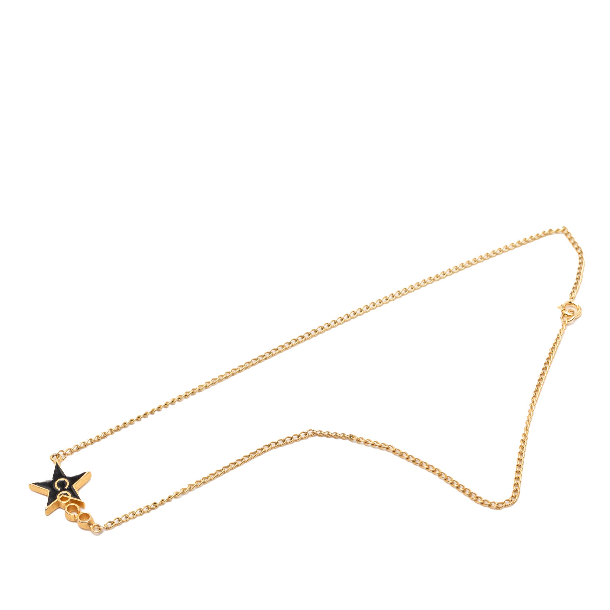 Gold Plated Enamel Coco Star Pendant Necklace - Image 1