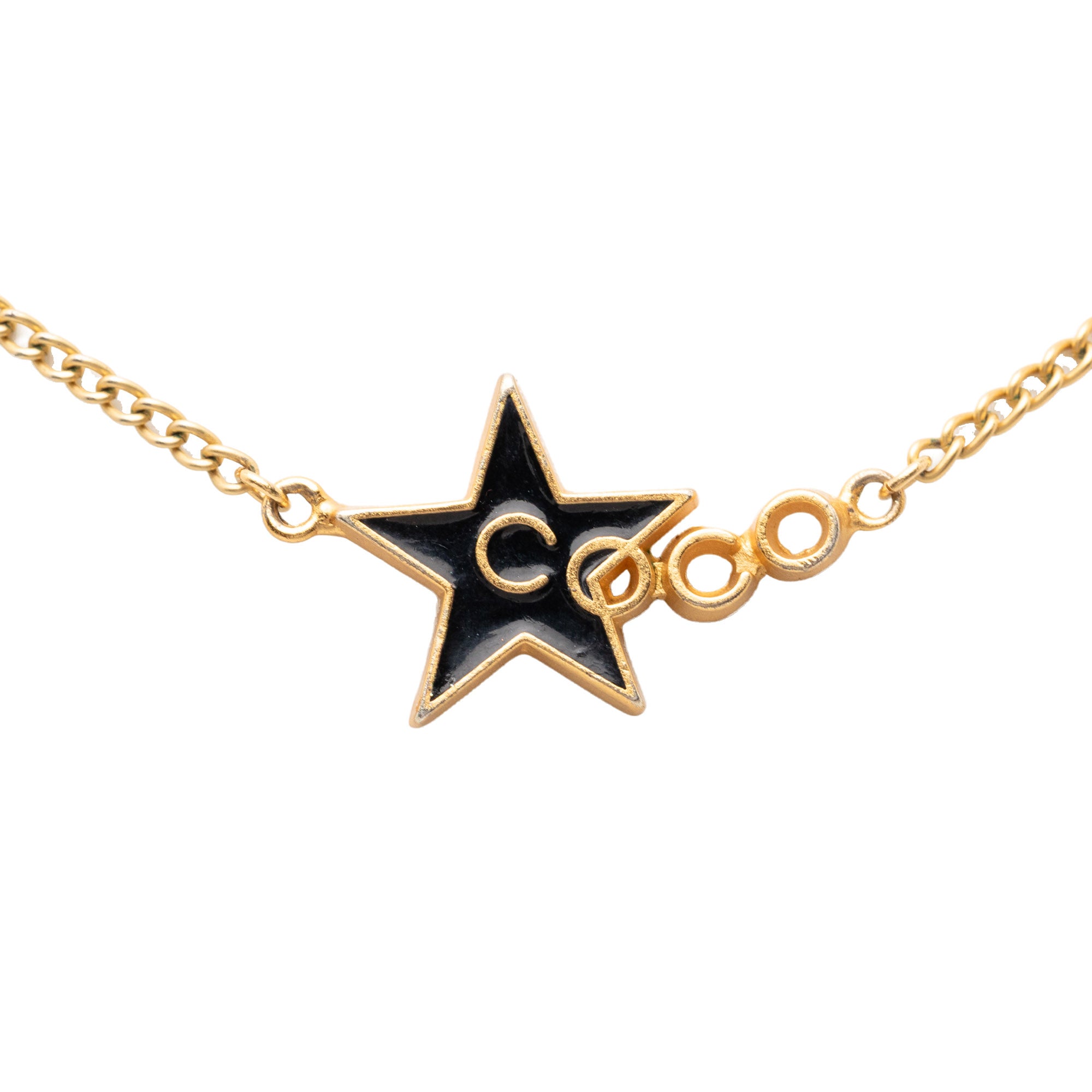 Gold Plated Enamel Coco Star Pendant Necklace - Image 2