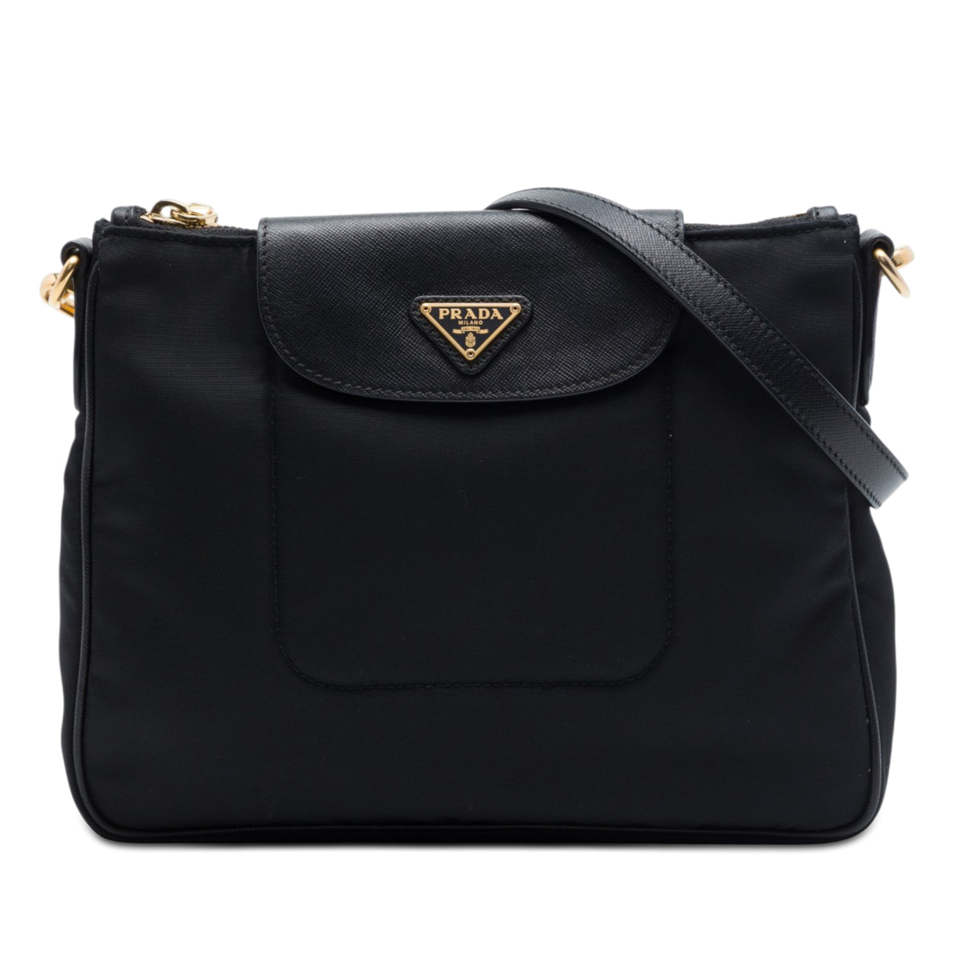Saffiano Trimmed Tessuto Crossbody - Image 1