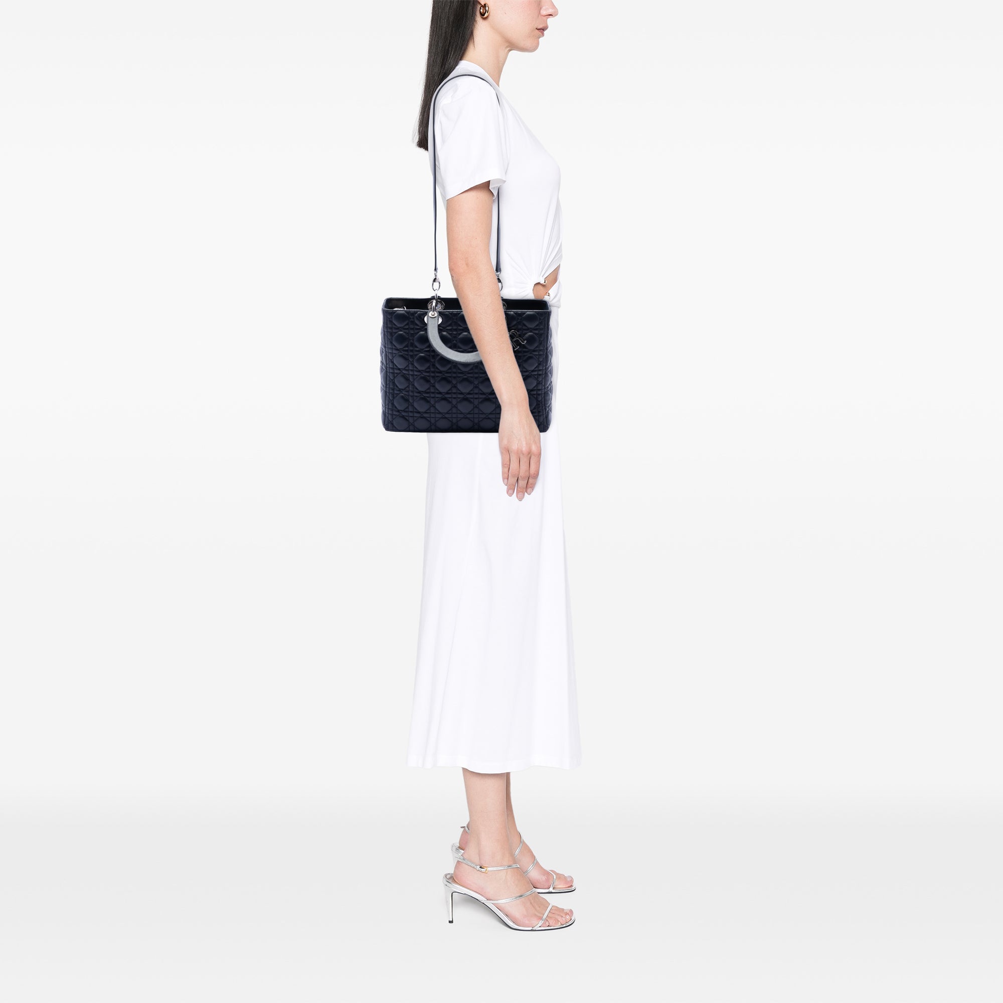 Large Lambskin Cannage Lady Dior - Image 6