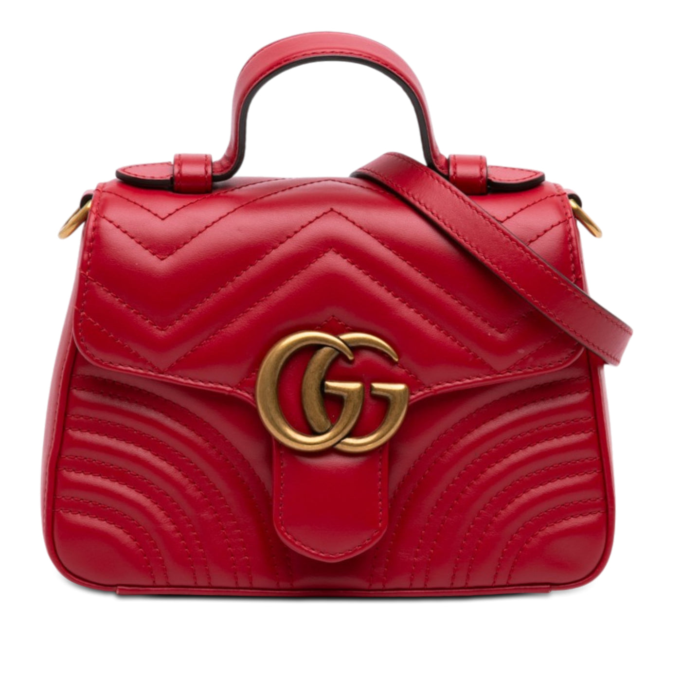 Mini GG Marmont Matelasse Leather Top Handle Bag - Image 1