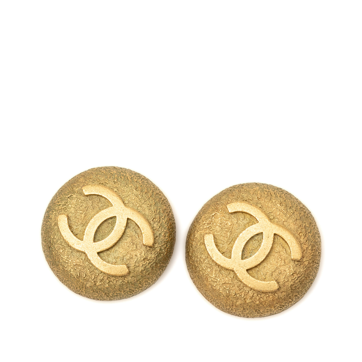 CC Gold Plated Round Clip On Earrings - Image 1