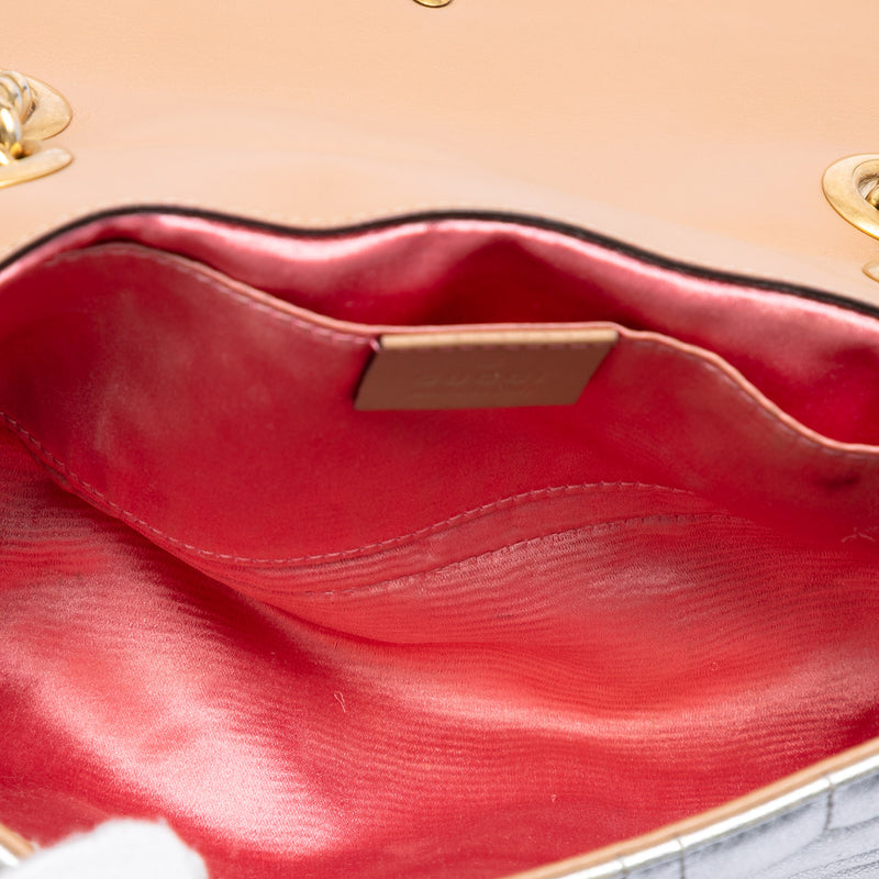 Small Pearly GG Marmont Pearl Studded Matelasse Leather Shoulder Bag - Image 4
