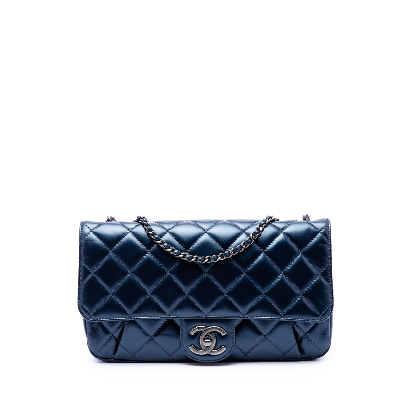 Medium Quilted Glazed Calfskin Coco Pleats Flap - Image 1