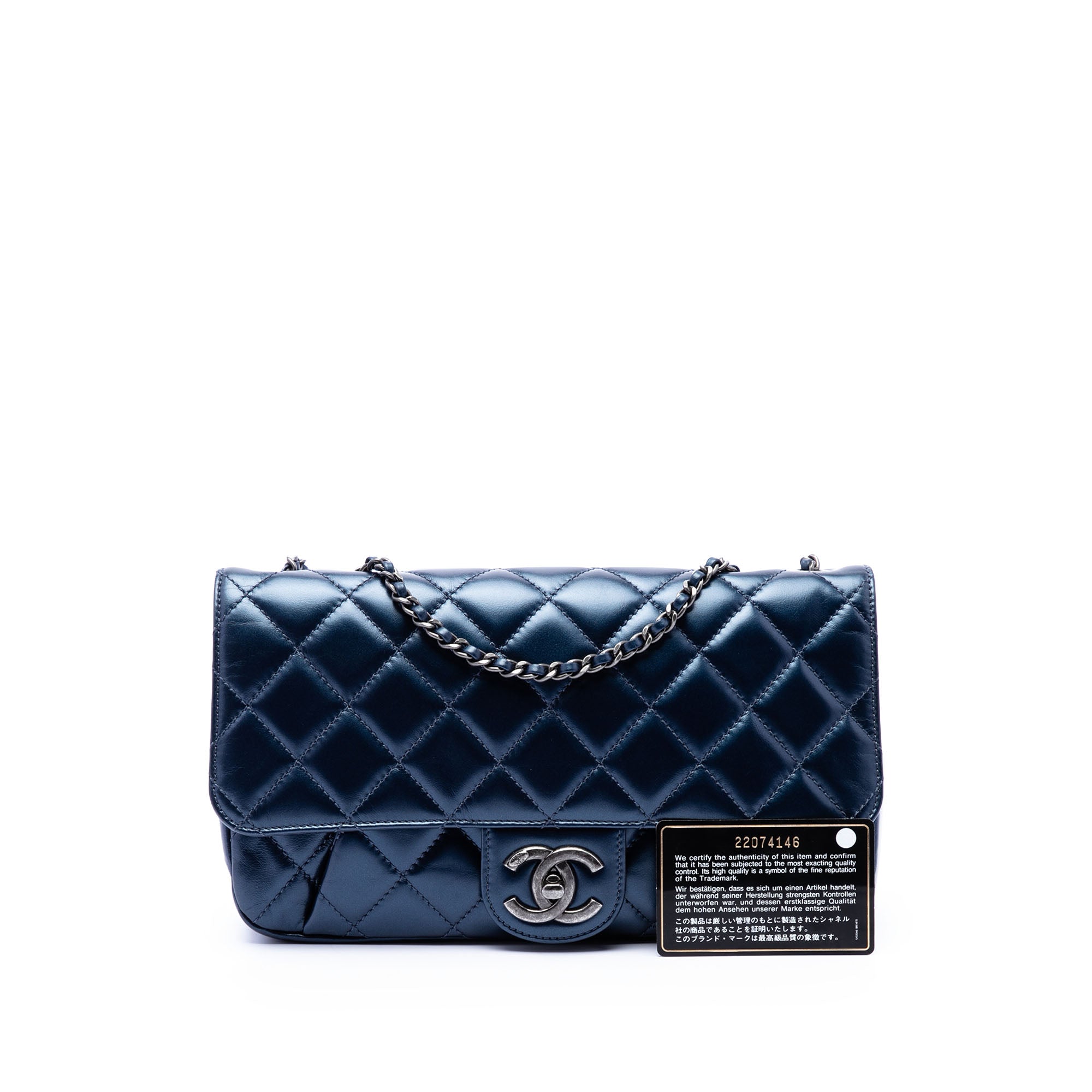 Medium Quilted Glazed Calfskin Coco Pleats Flap - Image 7