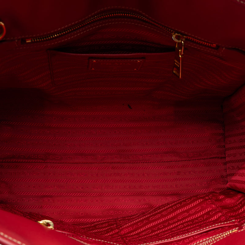 Saffiano Trimmed Canvas Canapa Satchel - Image 4