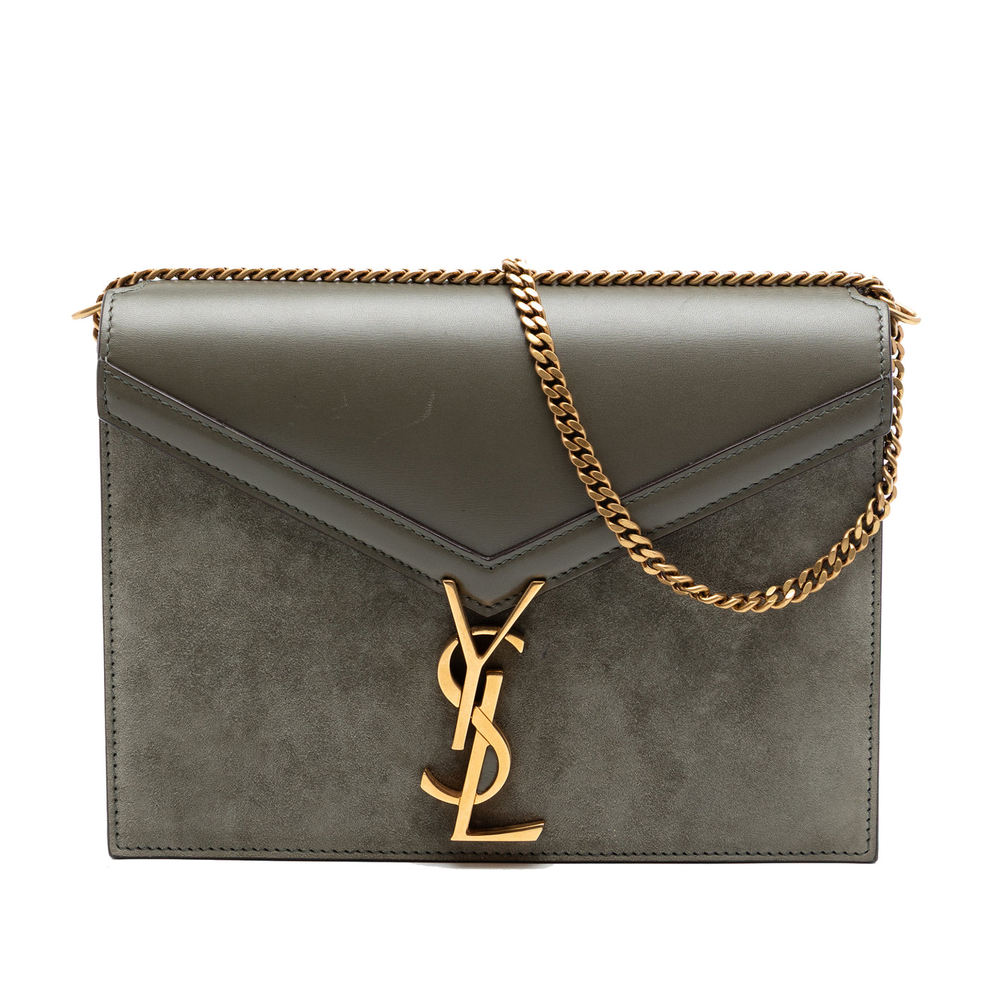 Suede and Calfskin Monogram Cassandra Clasp Bag - Image 1