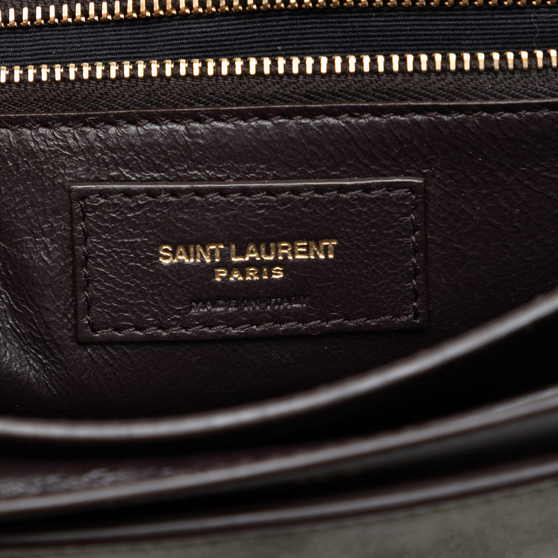 Suede and Calfskin Monogram Cassandra Clasp Bag - Image 6