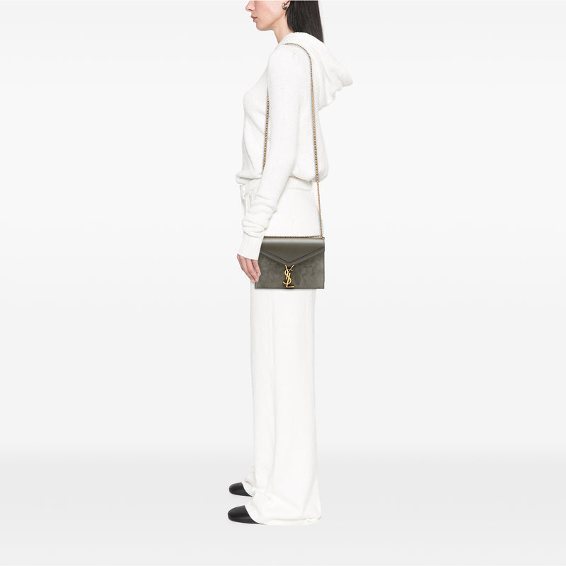 Suede and Calfskin Monogram Cassandra Clasp Bag - Image 7