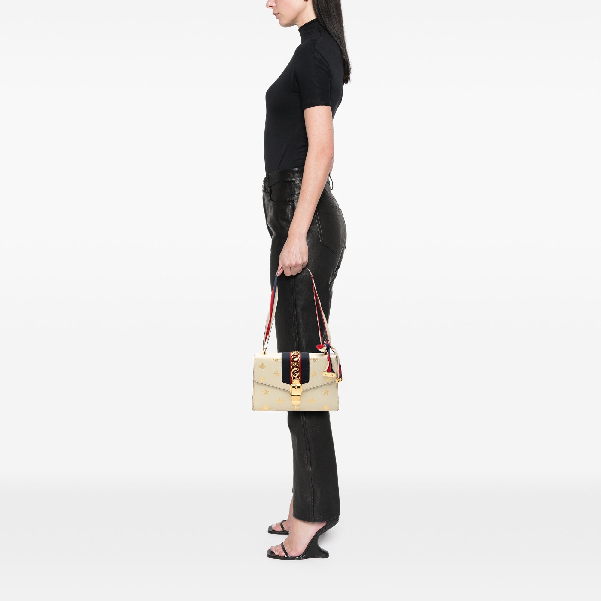 Small Leather Bee Star Sylvie Satchel - Image 7
