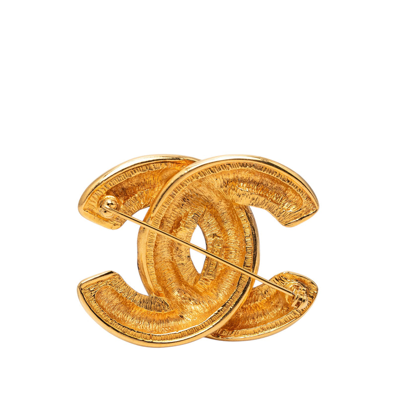 CC Gold Plated Quilted Brooch - Image 2