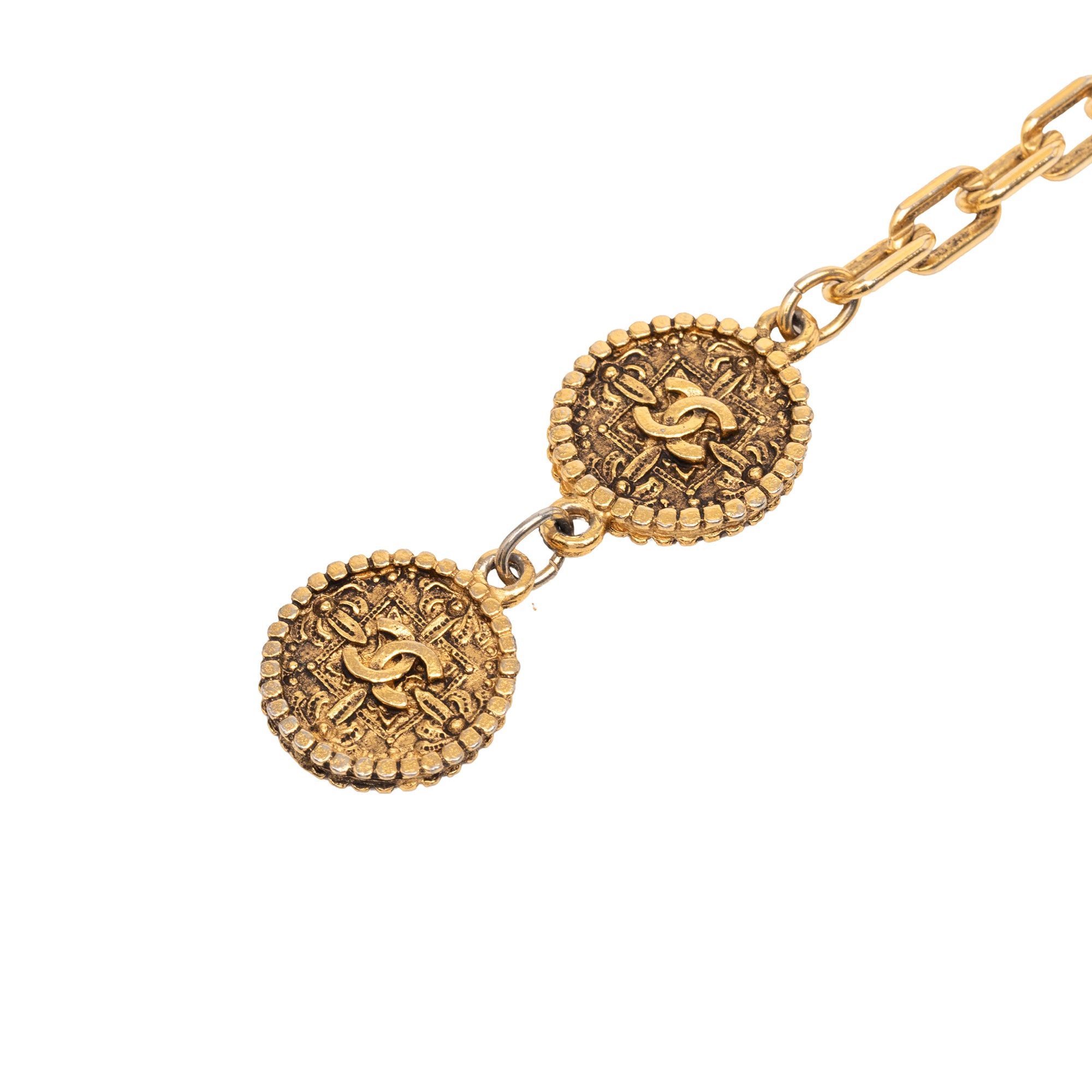 Gold Plated CC Medallion Chain Belt - Image 2