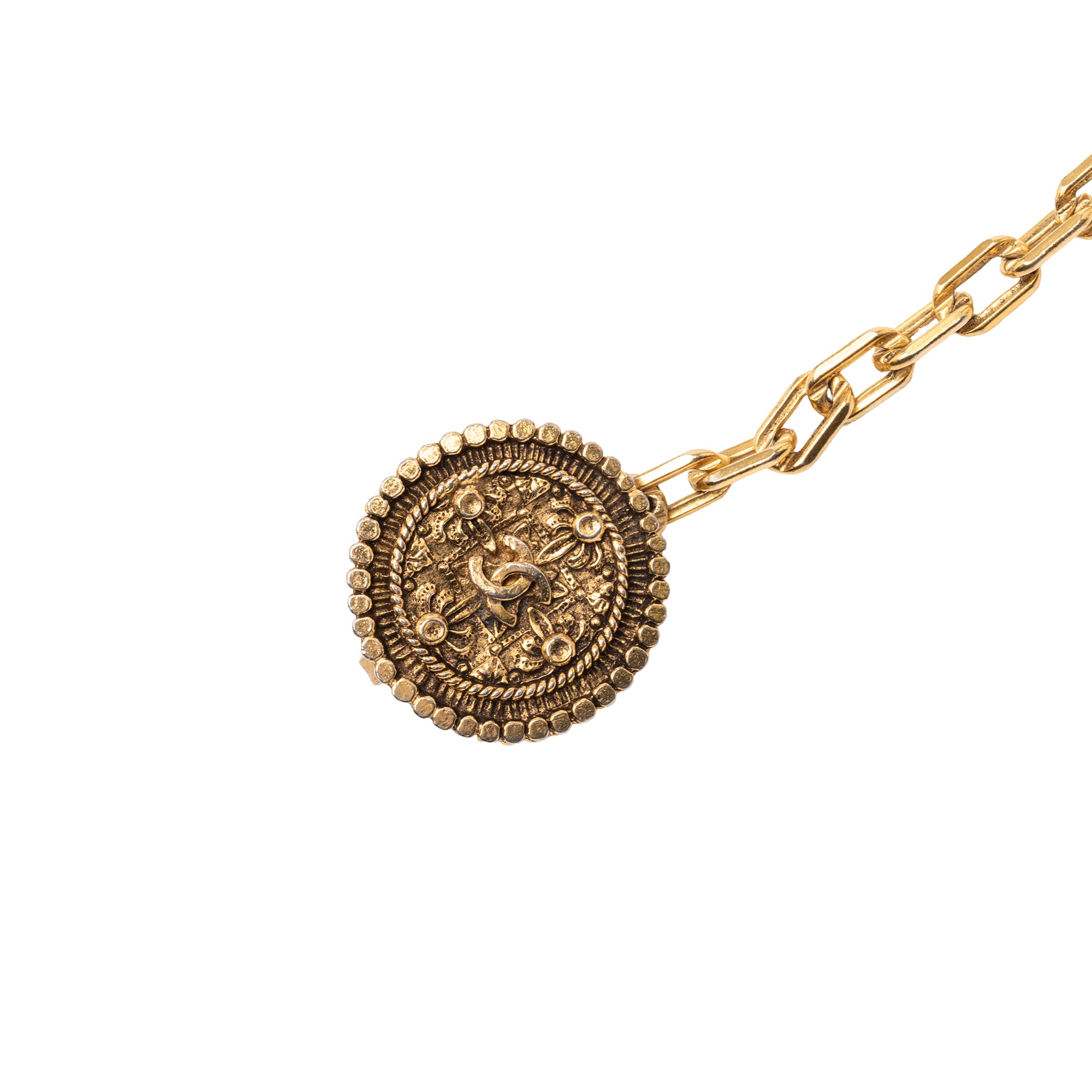 Gold Plated CC Medallion Chain Belt - Image 3