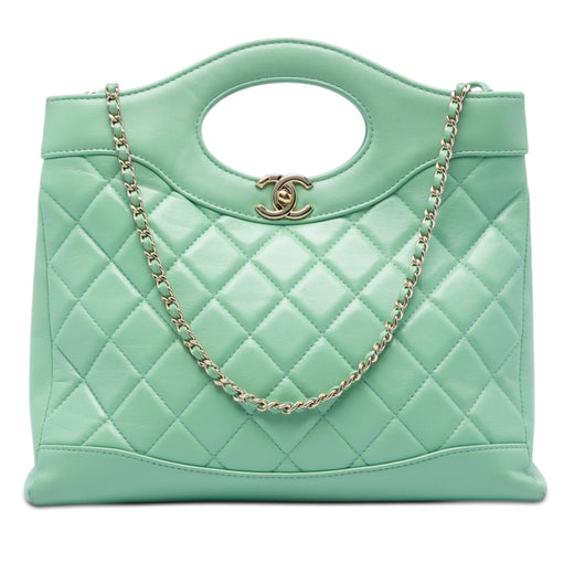 Small Quilted Shiny Lambskin 31 Shopping Bag - Image 1