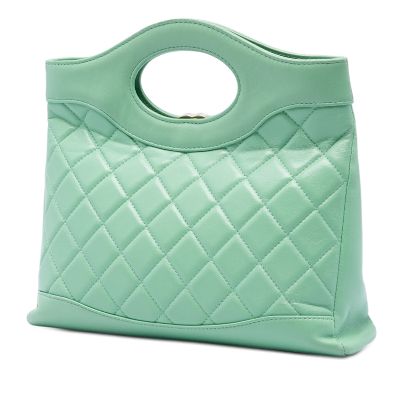 Small Quilted Shiny Lambskin 31 Shopping Bag - Image 2