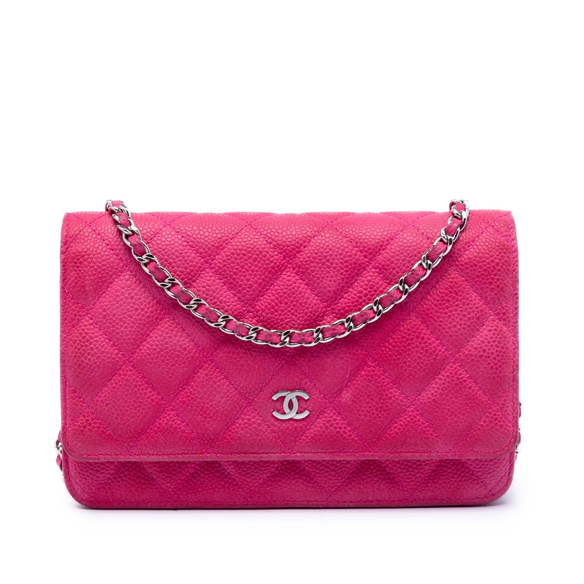 CC Quilted Caviar Wallet on Chain - Image 1