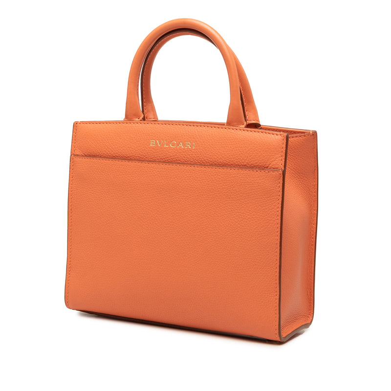 Smooth and Pebbled Calfskin Logo Tote - Image 2