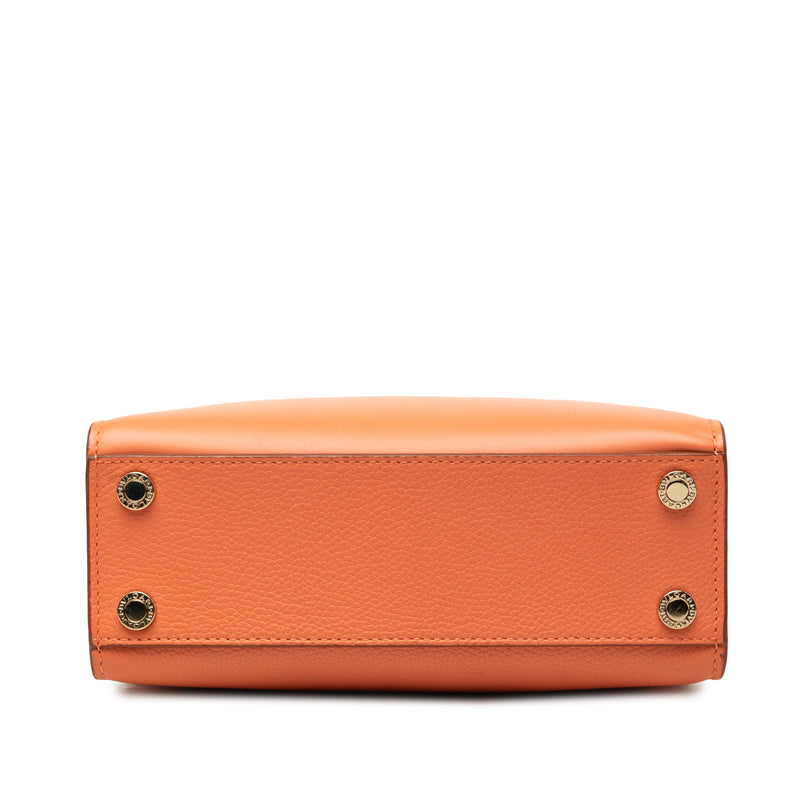 Smooth and Pebbled Calfskin Logo Tote - Image 3