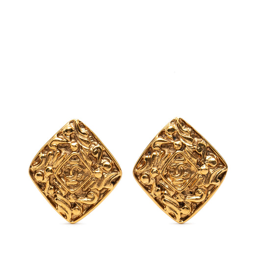 CC Gold Plated Diamond Clip On Earrings - Image 1