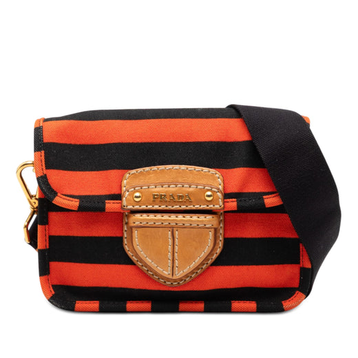 Canvas Canapa Righe Striped Messenger Bag - Image 1