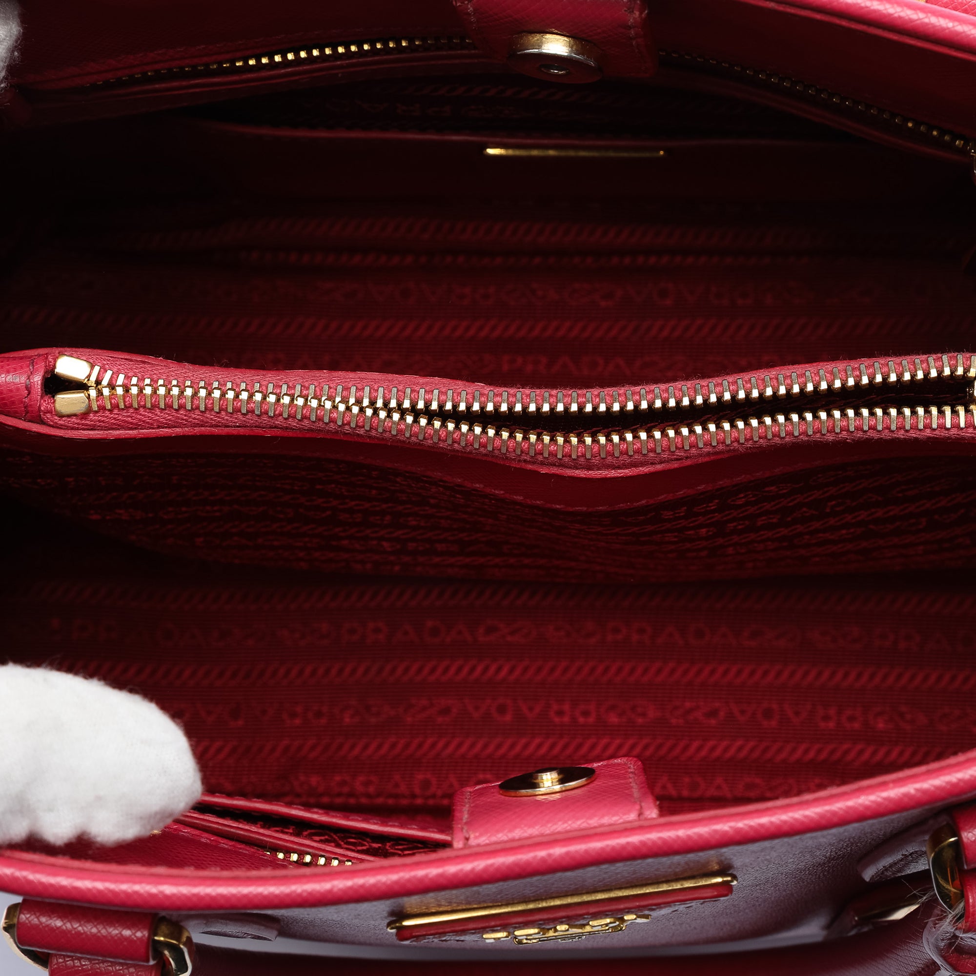 Medium Saffiano Lux Open Promenade Satchel - Image 4