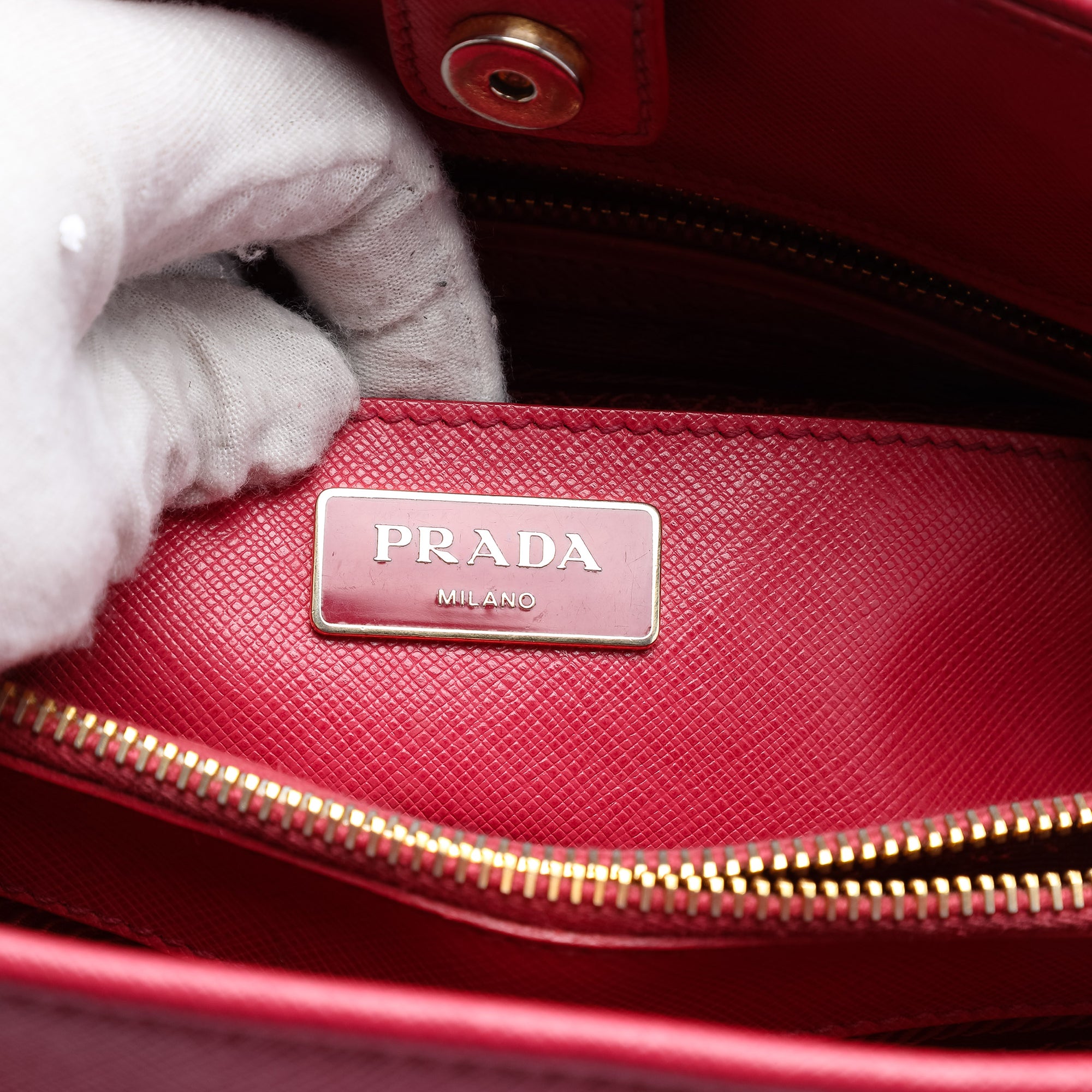 Medium Saffiano Lux Open Promenade Satchel - Image 5