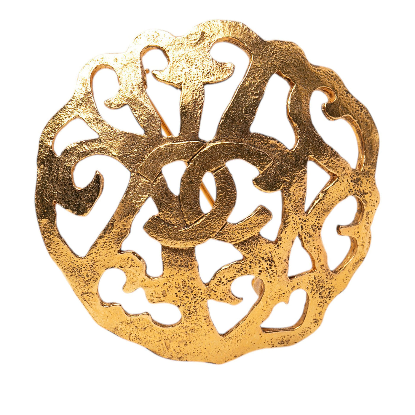 CC Gold Plated Filigree Brooch - Image 1