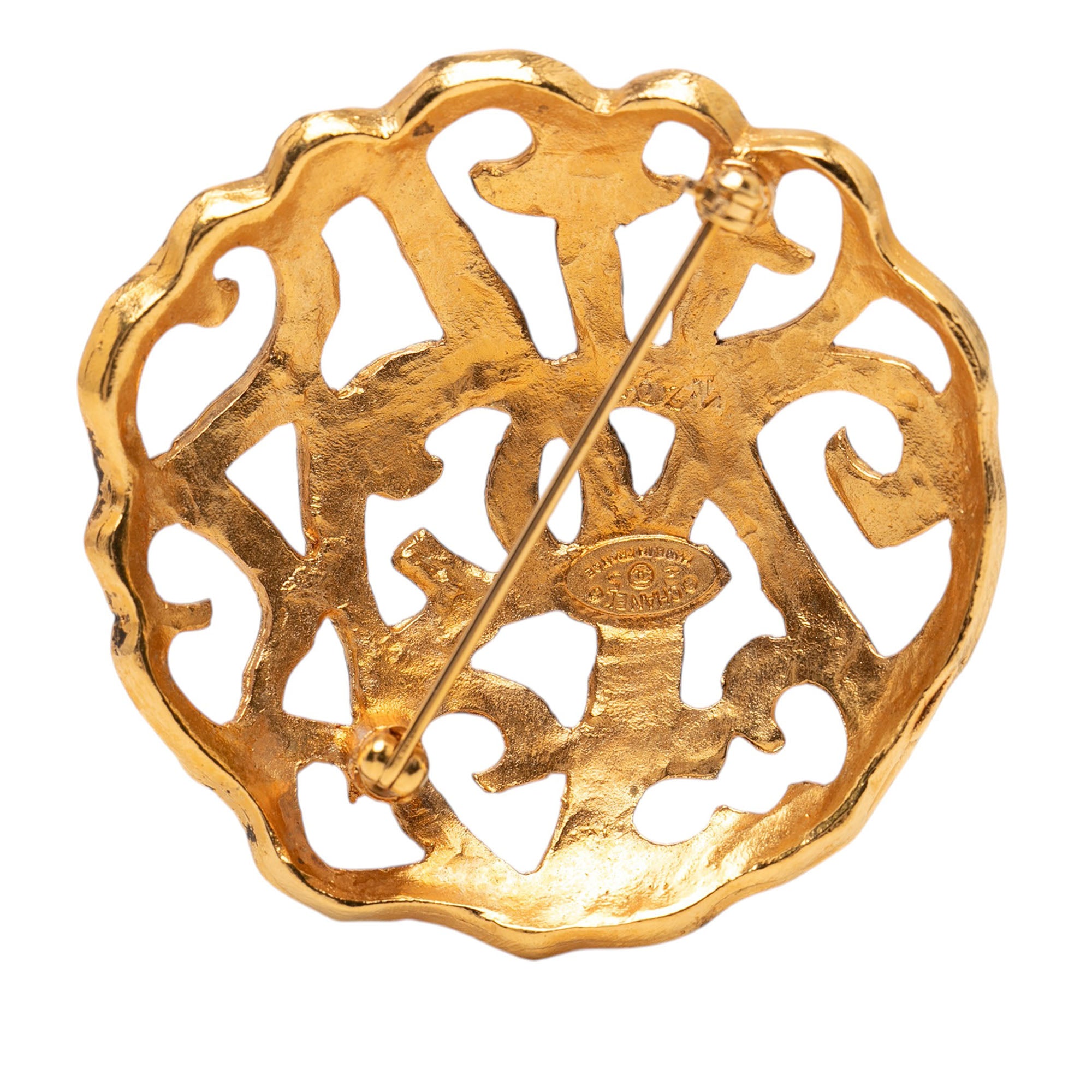 CC Gold Plated Filigree Brooch - Image 2