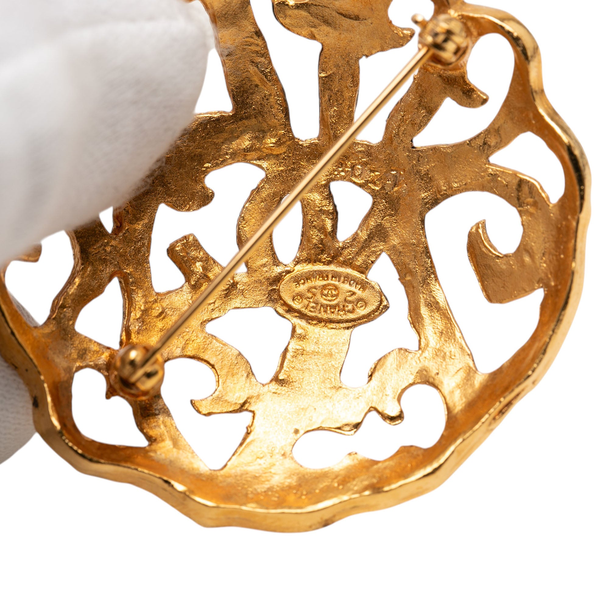 CC Gold Plated Filigree Brooch - Image 3