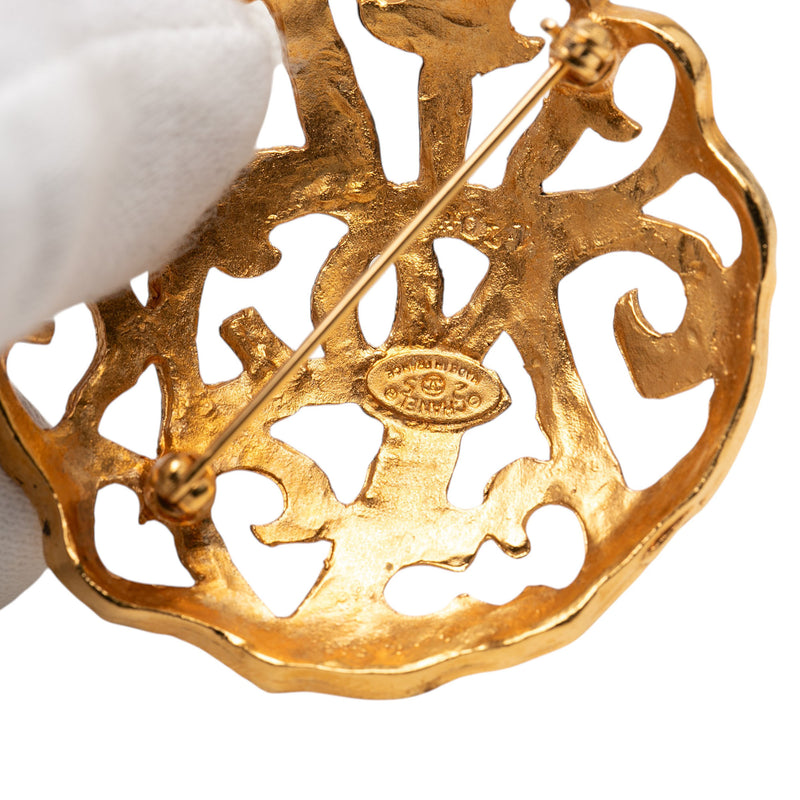 CC Gold Plated Filigree Brooch - Image 3