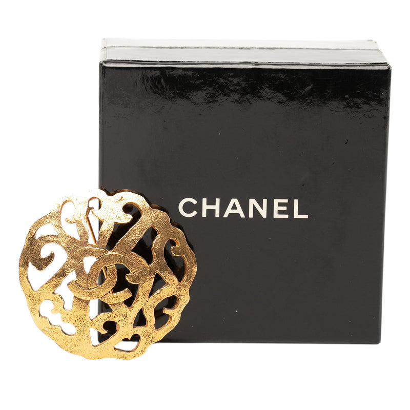 CC Gold Plated Filigree Brooch - Image 4