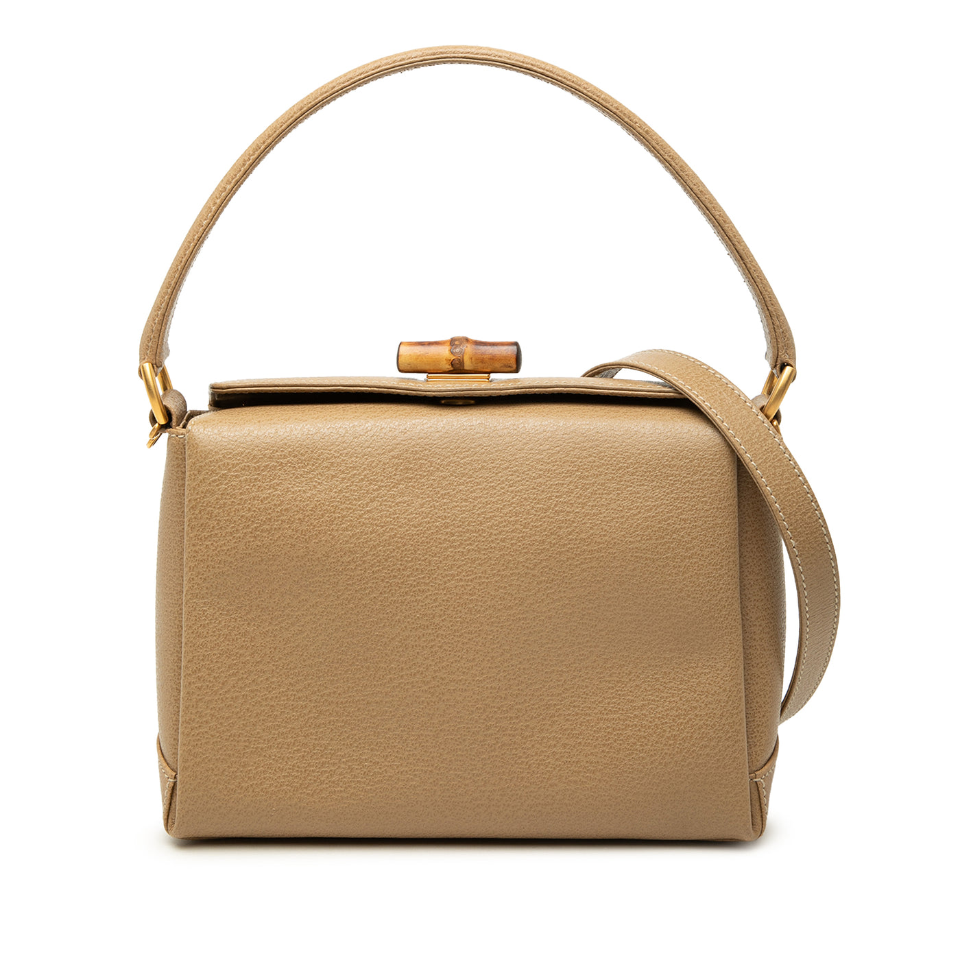 Grained Calfskin Bamboo Satchel - Image 1