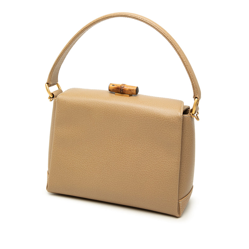 Grained Calfskin Bamboo Satchel - Image 2