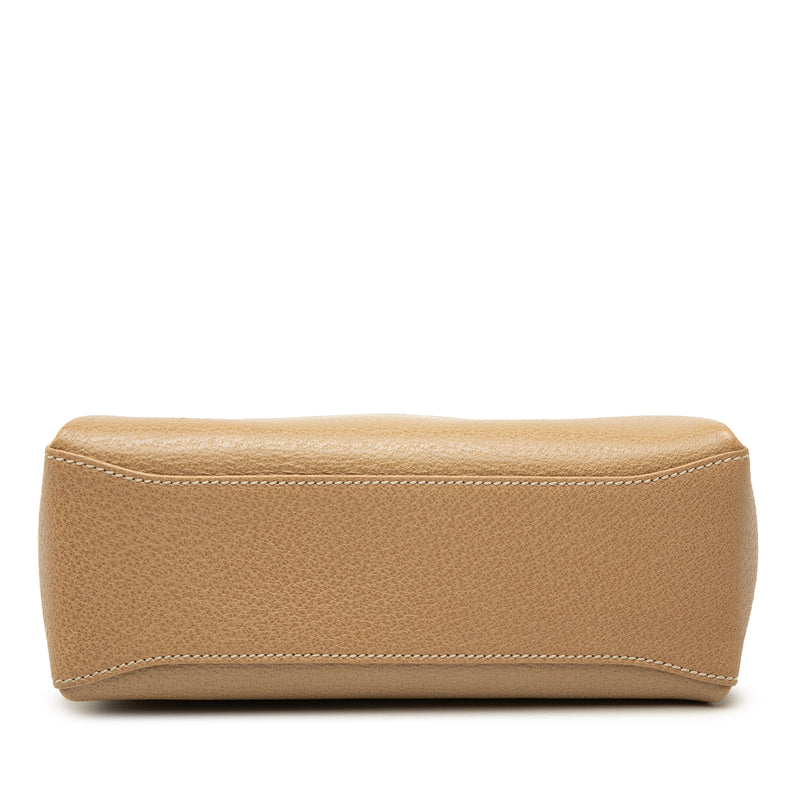 Grained Calfskin Bamboo Satchel - Image 3