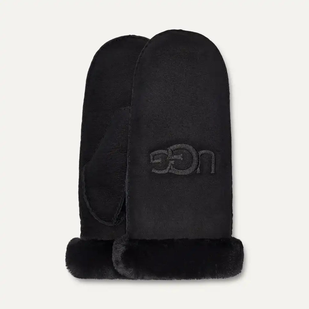Ugg Sheepskin Mittens Gloves — Black