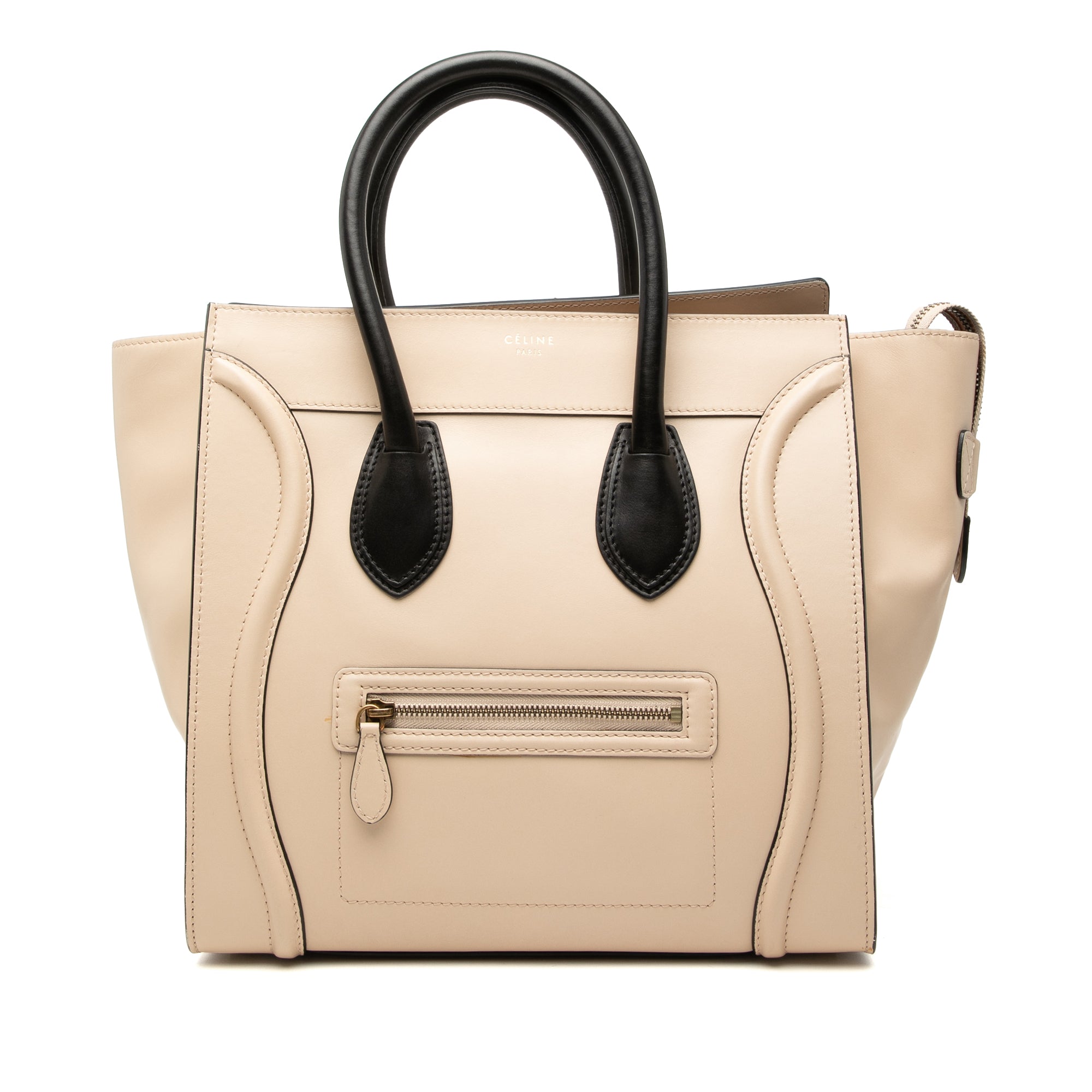 Mini Bicolor Leather Luggage Tote - Image 1