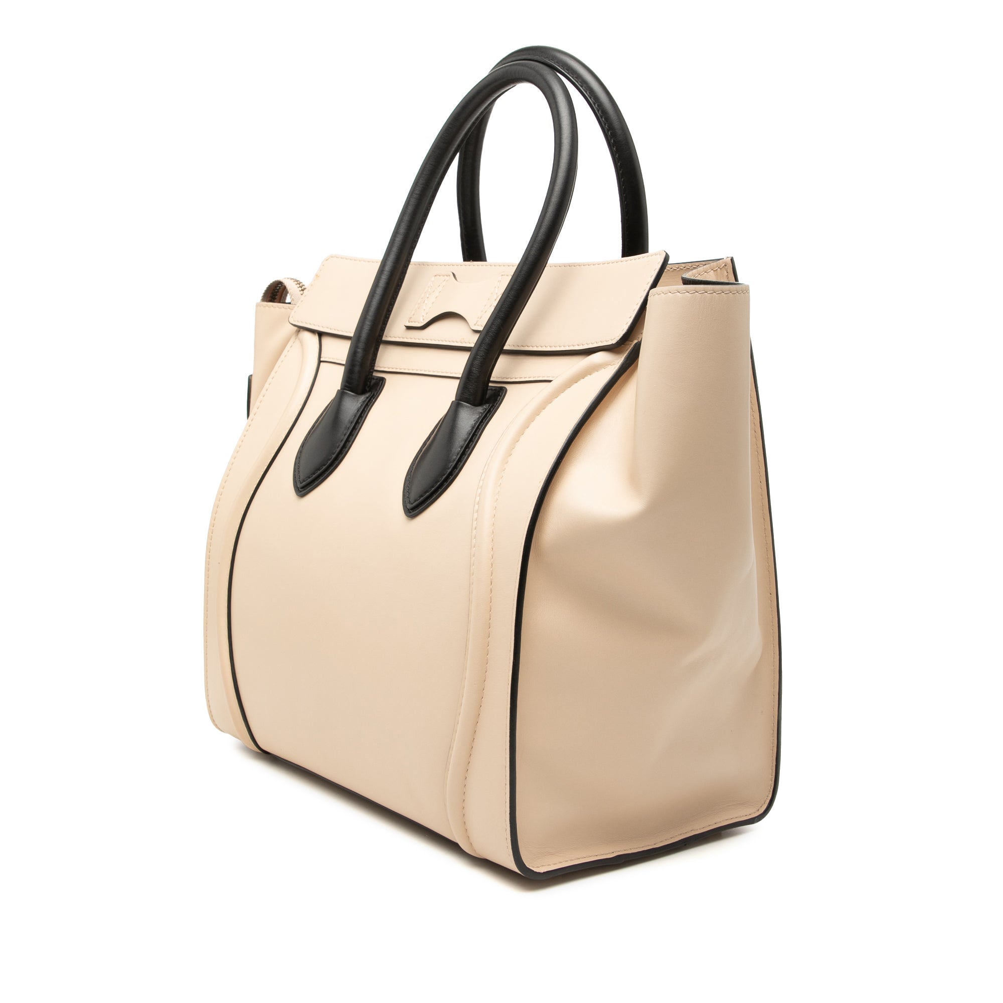 Mini Bicolor Leather Luggage Tote - Image 2