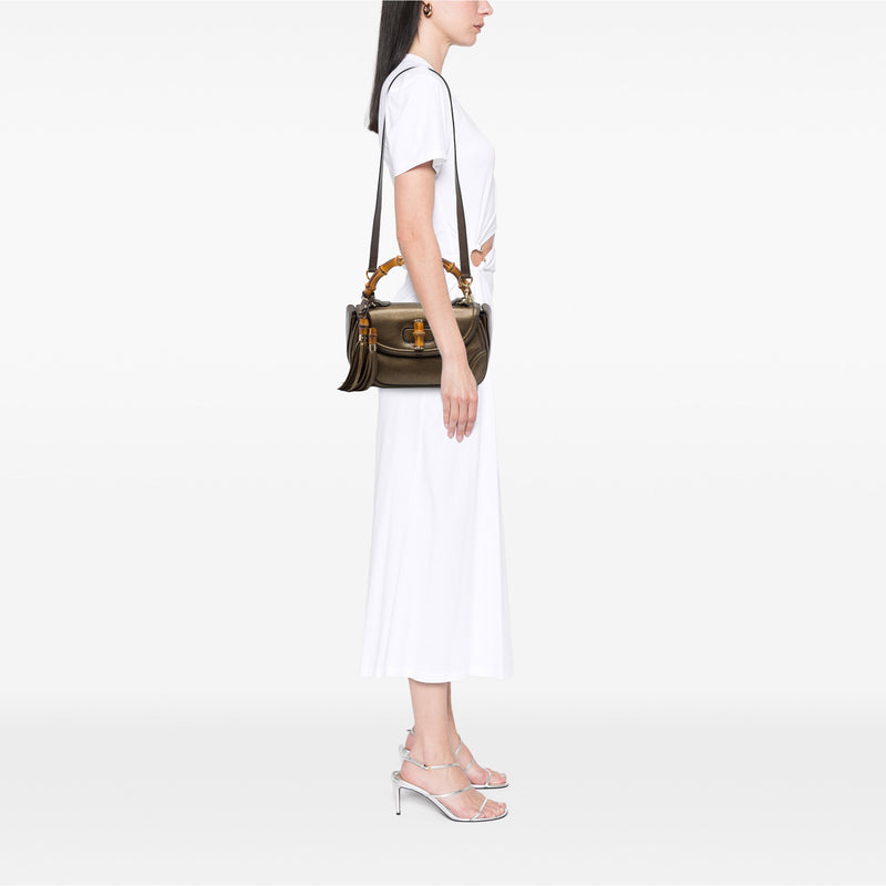 Medium Leather New Bamboo Satchel - Image 6