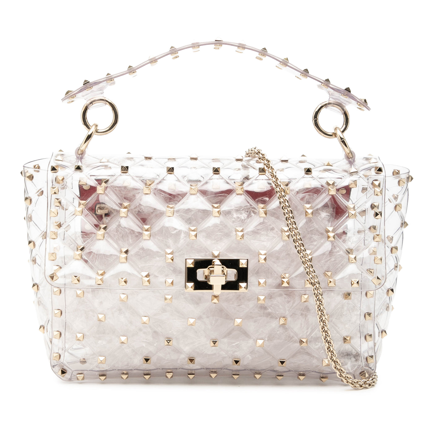 Medium PVC Rockstud Spike Satchel - Image 1