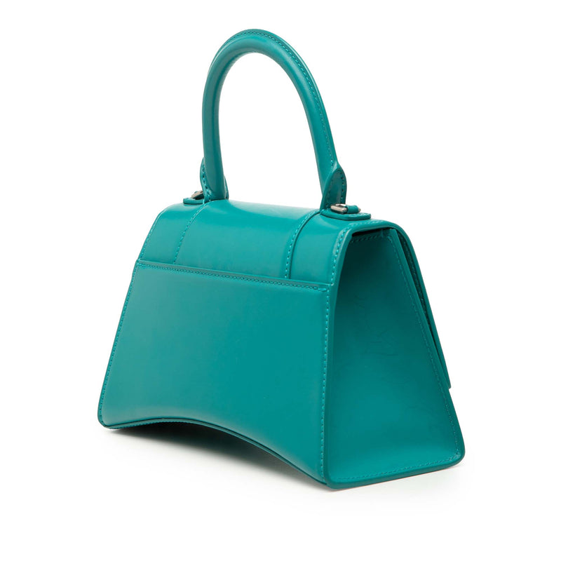 Small Shiny Box Calfskin Hourglass Top Handle Bag - Image 2