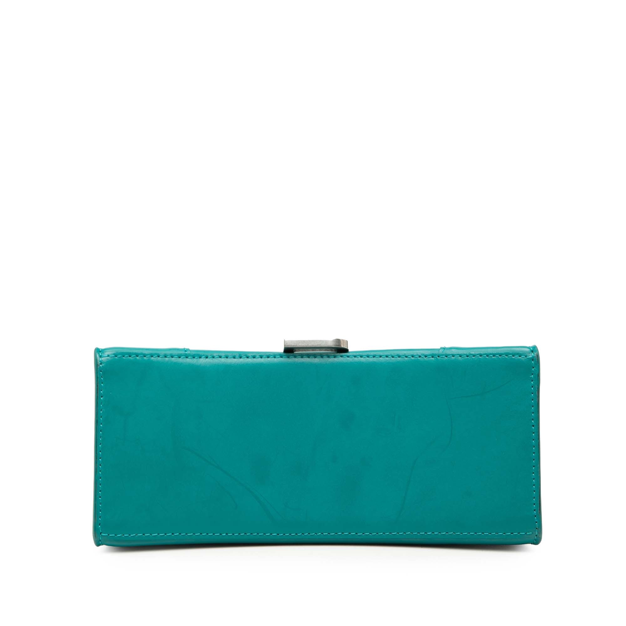 Small Shiny Box Calfskin Hourglass Top Handle Bag - Image 3